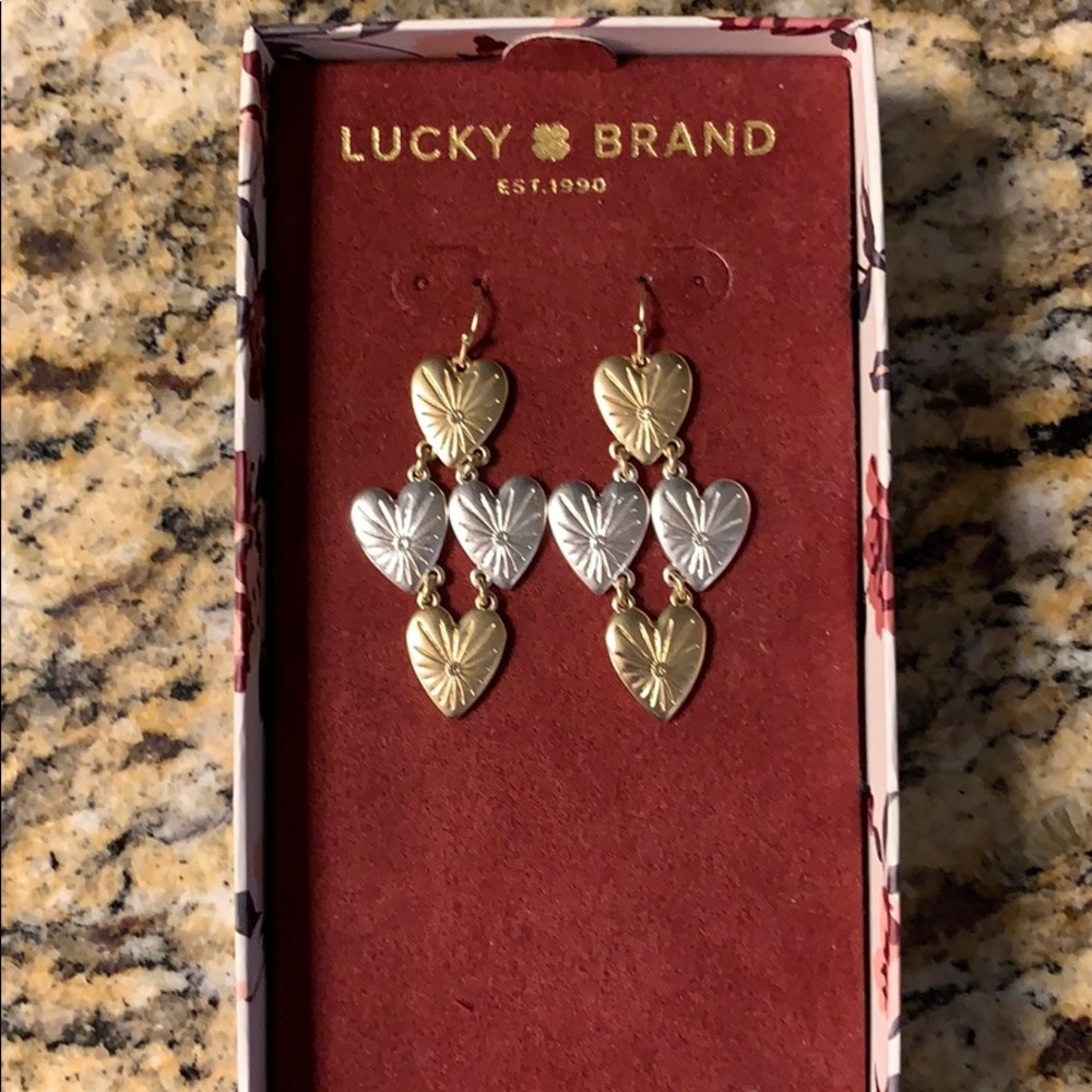 Heart dangle earrings